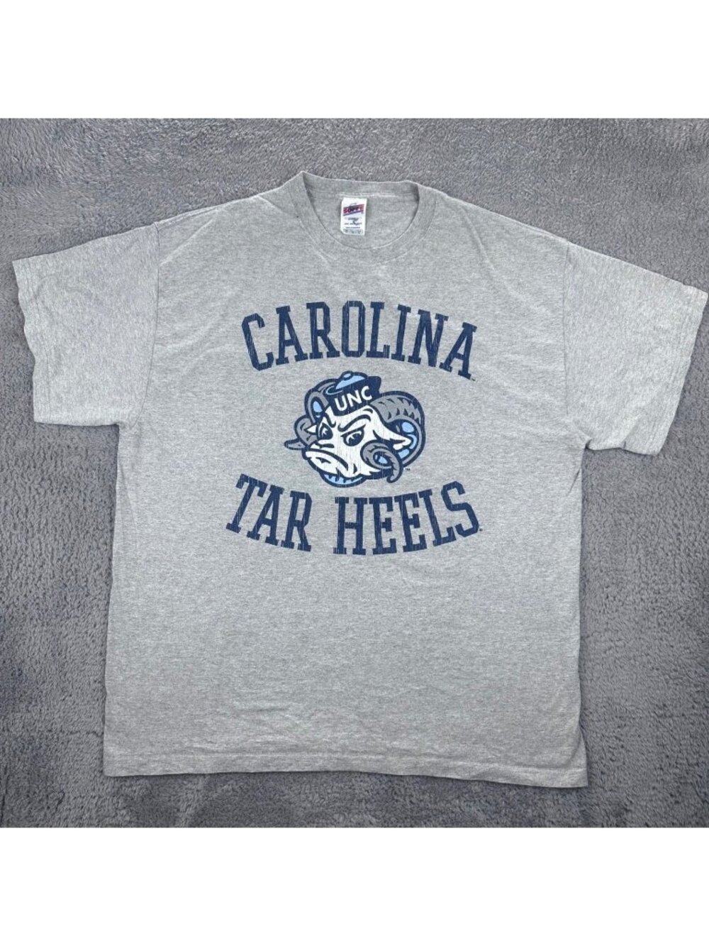Soffe UNC Tar Heels T-Shirt Mens XL Gray Short Sleeve Rameses Graphic Tee